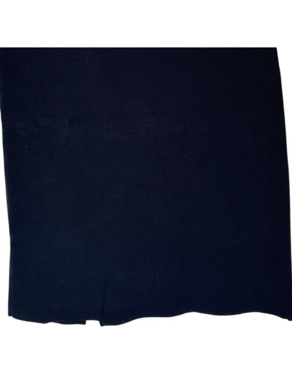 Anne Klein Size Large Stretch Knit Pull On Style Midi Skirt Slit Deep Black